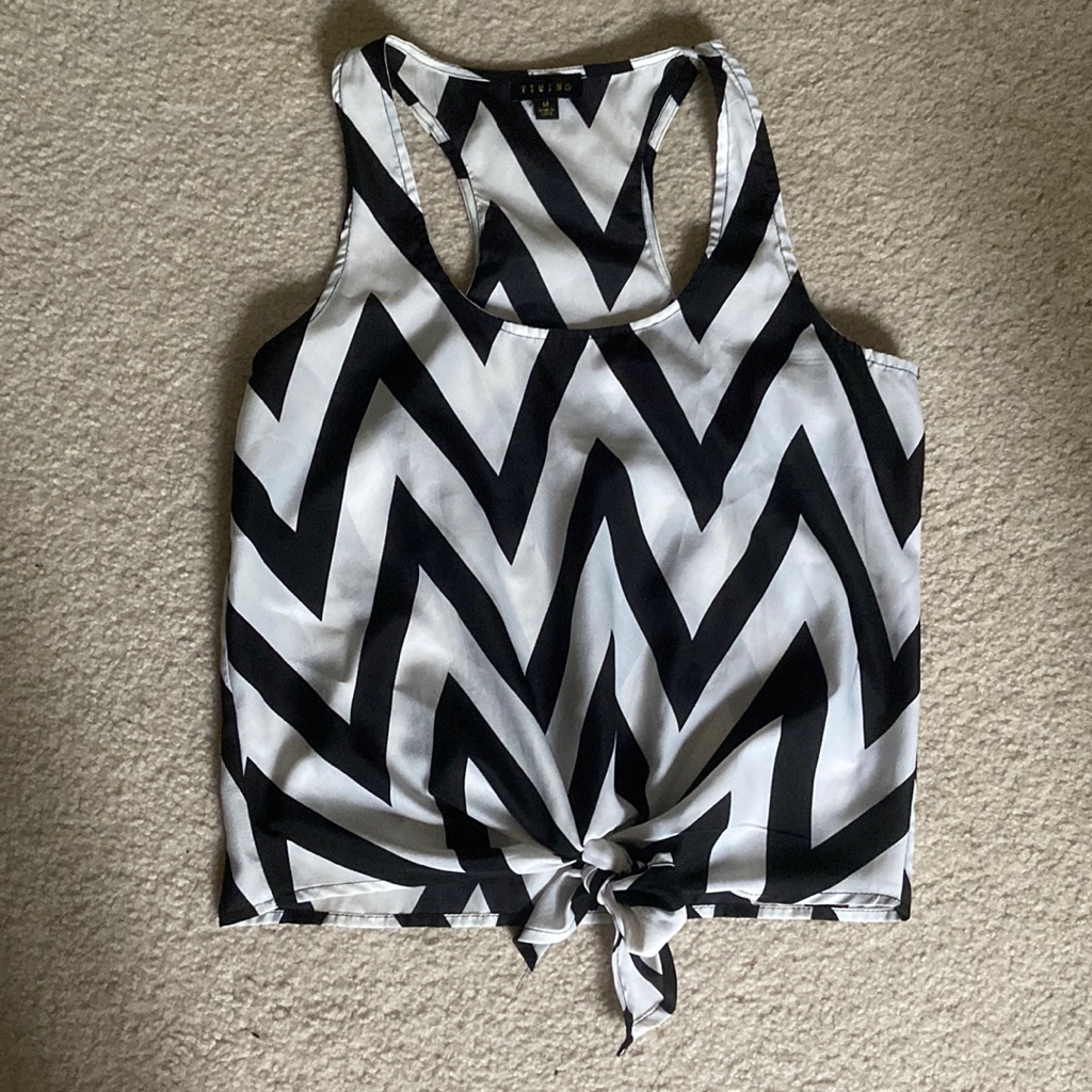 Timing Black And White Blouse! Size: M